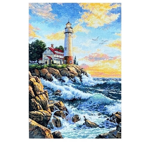 Dimensions Rocky Point Lighthouse Counted Cross Stitch Kit Needlepoint New NWT - Picture 4 of 4